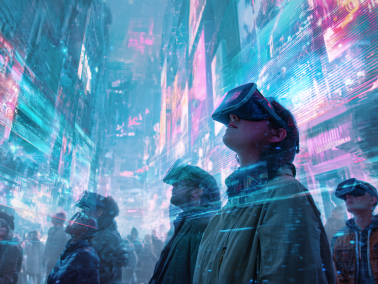 Futuristic marketing scene