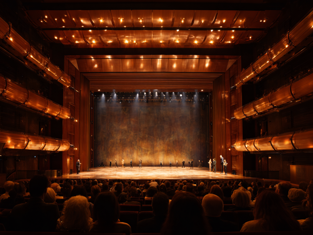 A grand theater stage at the National Theatre