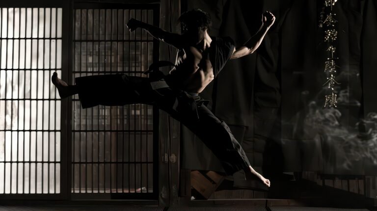 This image showcases a captivating moment of dynamic leg movement under the vibrant flash photography, epitomizing the power and grace of performing arts. The artist's athletic dance move in perfect.