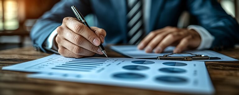 businessman-analyzing-financial-charts-graphs-with-pen