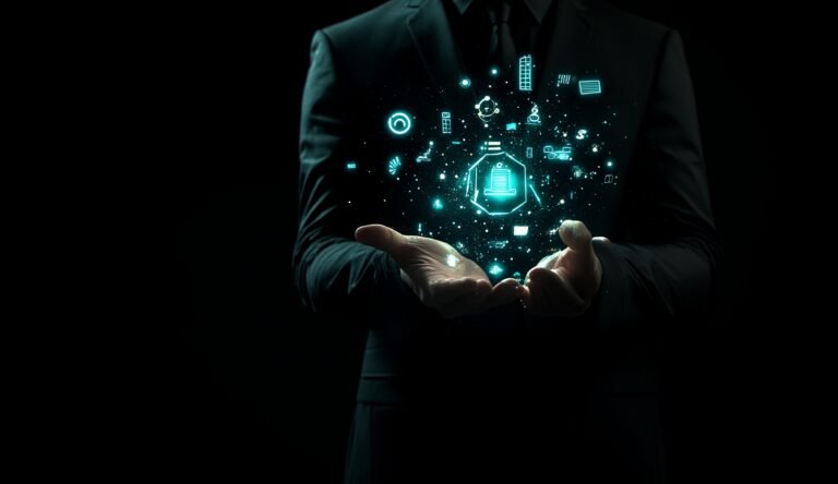 businessman-with-shimmering-digital-icons-business-tech-idea-incorporates-virtual-icons