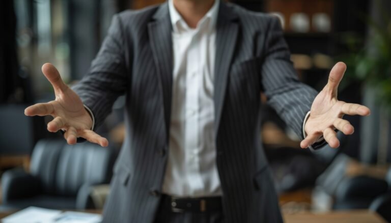 Close-up of businessman's hands symbolizing willingness to move forward, take on new challenges and demonstrate confidence