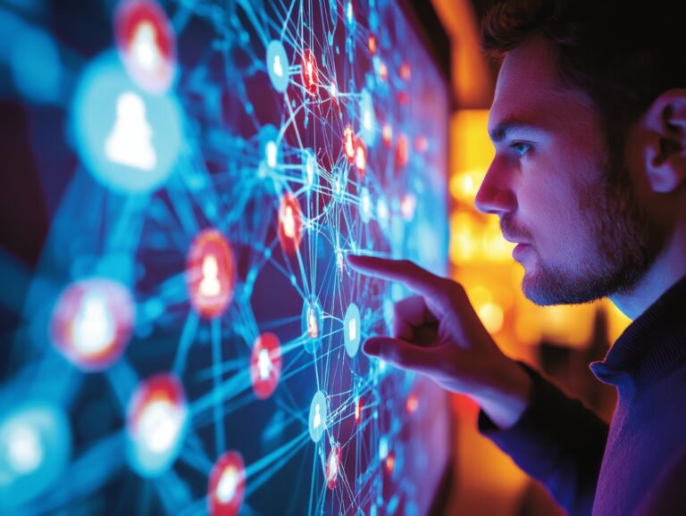 Man Interacting with a Network