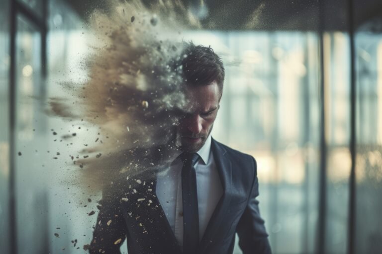 A man profession is obsolete, technology disruption concept. AIG41