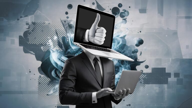 art-collage-man-with-laptop-instead-head-laptop-finger-up-good-businessman