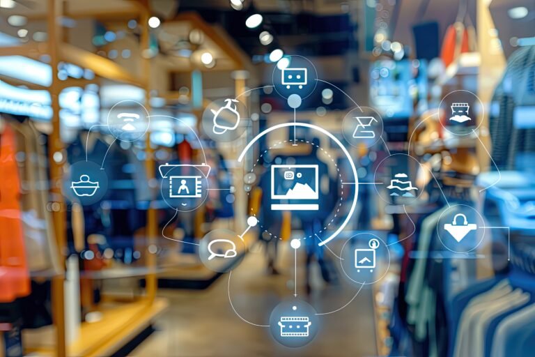 omnichannel-marketing-data-platform-with-fashion-store-background-icons