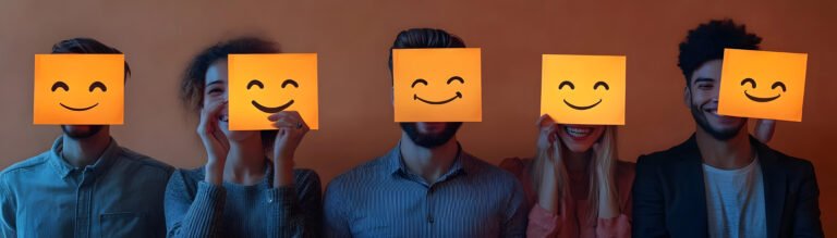 people-with-glowing-evaluation-forms-joyful-faces-concept-as-group-people-holding-glowing-e