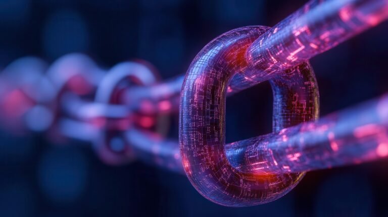 closeup-view-glowing-interconnected-chain-link-showcasing-intricate-details-vibrant-colors-against-dark-background