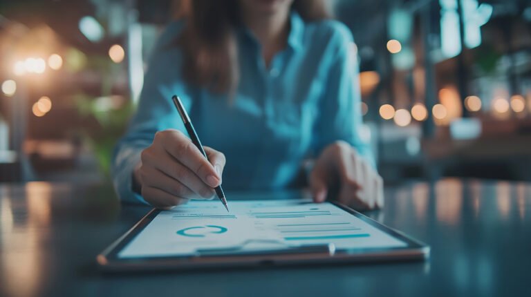 checklist-business-performance-monitoring-concept-business-using-tablet-online-survey-filling-out-c