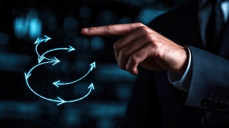 A visual representation of a 360-degree feedback loop, illustrating how feedback contributes to organizational change and improves leadership effectiveness within a company. Organizational Change